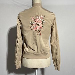 Candies Nude Embroidered Bomber Jacket